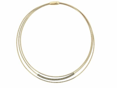 Pesavento | Collier | Rigide | Plaqué Or | Polvere Jaune | 3 Câbles | WPSCG167