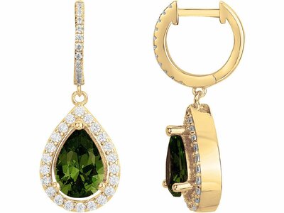 Griffe Rouge | Boucles d'Oreilles | Plaqué Or | Vert | 86400022