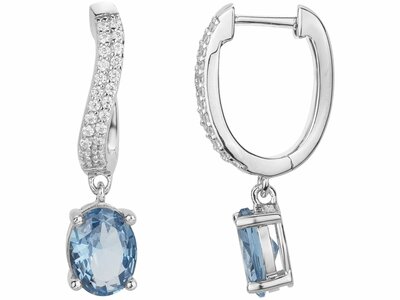 Griffe Rouge | Boucles d'Oreilles | Argent | Oxyde de Zirconium |  | Bleue | 80400010