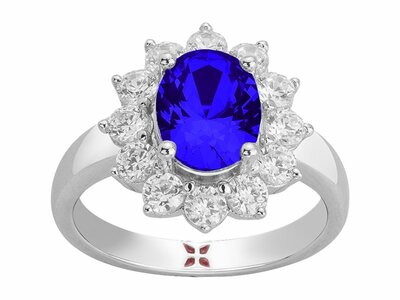 Griffe Rouge | Bague | Argent | Oxyde de Zirconium | Bleue | 80100028