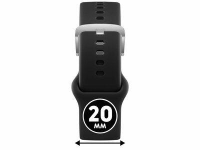 Ice-Watch | Bracelet | Ice Smart 2.0 *1.7 | Silicone Noir | Argenté | 20mm |025043