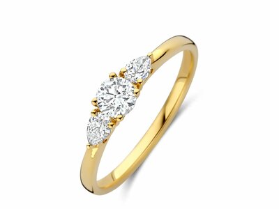 Diamants de Laboratoire | Bague | Or Jaune | Trilogie | Diamants de Synthèse | 0.500ct | AR9024A