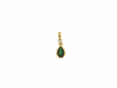 Loumya Gold "Or" | Pendentif | Or Jaune | Diamant 0.030ct | Emeraude 0.40ct | 070189/EA