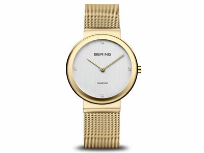 Bering | Femme | Quartz | Diamants | Milanais Doré | 35mm | 10135-334