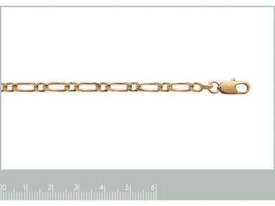 Bijoux  Paris | Chaîne | Plaqué Or | Maille Figaro | 3mm | 231100