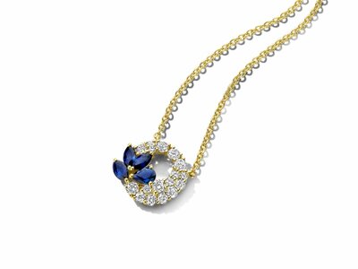 Loumya Gold "Or" | Collier | Or Jaune | Diamants 0.44ct | Saphir 0.60ct | D25-030