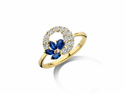 Loumya Gold "Or" | Bague | Or Jaune | Diamants 0.46ct | Saphirs 0.44ct | D25-032