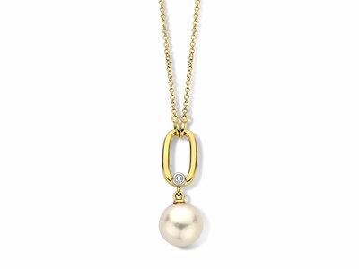 Loumya Gold "Or" | Collier | Or Jaune | Perle d'Eau Douce | Diamant 0.02ct | D25-135