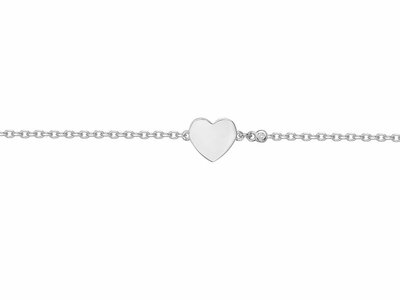 La Garçonne Diamant | Bracelet | Argent | Diamants 0.015cts | Coeur | 20300035