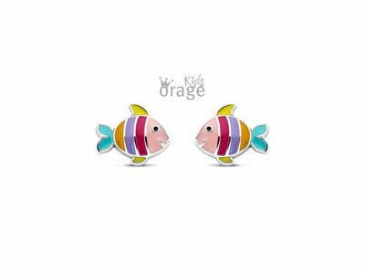 Orage Kids | Boucles d'Oreilles | Argent | Poisson | Multicolore | K2516