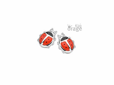 Orage Kids | Boucles d'Oreilles | Argent | Coccinelles | Rouge | K2637