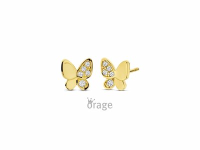 Orage Kids | Boucles d'Oreilles | Plaqué Or | Oxyde de Zirconium | Papillons | K2993