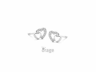 Orage Kids | Boucles d'Oreilles | Argent | Oxyde de Zirconium  | Coeurs | O/6720