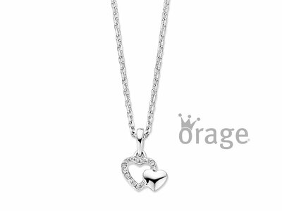 Orage Kids | Collier | Argent | Oxyde de Zirconium | Coeurs | K3114