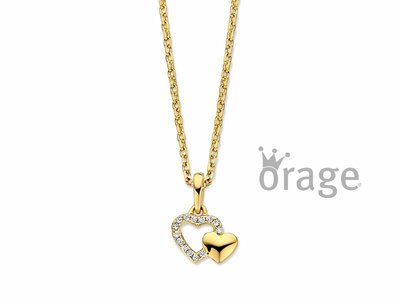 Orage Kids | Collier | Plaqué Or | Oxyde de Zirconium | Coeurs | K3117