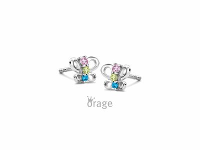 Orage Kids | Boucles d'Oreilles | Argent | Oxyde de Zirconium | Papillons | K3119
