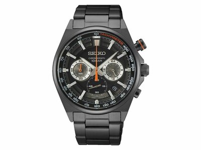Seiko | Homme | Quartz | Chrono | Acier Inoxydable Noir | SSB399P1