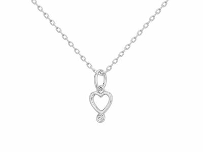 La Garçonne Diamant | Collier | Argent | Diamant 0.015ct | Coeur | 20700078