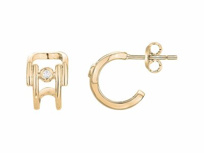 La Garçonne Diamant | Boucles d'Oreilles | Plaqué Or | Diamants 0.030ct | 2640054