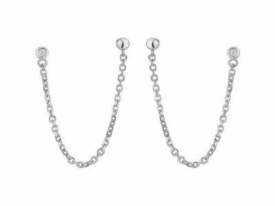 La Garçonne Diamant | Boucles d'Oreilles | Argent | Diamants 0.030ct | 20400057