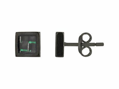 Phebus | Boucles d'Oreilles | PVD Noir | Carbone Vert | 87-0073