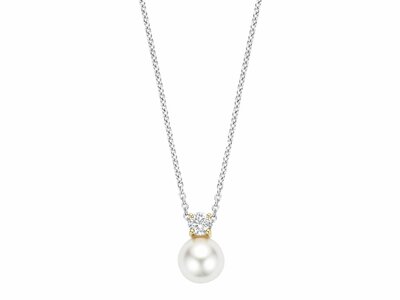 Ti Sento | Collier | Argent | Bicolore | Oxyde de Zirconium | Perle Synth. | 34125YP