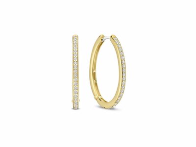 Ti Sento | Boucles d'Oreilles | Créoles | Plaqué Or | Oxyde de Zirconium | 7789ZY