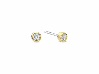 Ti Sento | Boucles d'Oreilles | Plaqué Or | Oxyde de Zirconium | ø4mm | 78057ZY