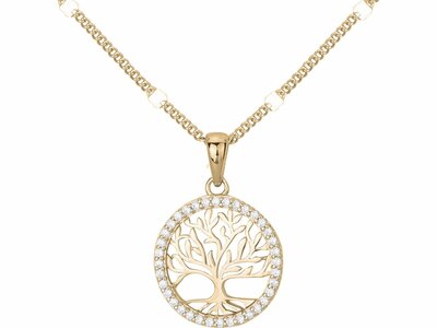 Loumya Silver | Collier | Plaqué Or | Oxyde de Zirconium | Arbre de Vie | 76700489