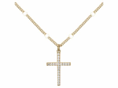 Loumya Silver | Collier | Plaqué Or | Oxyde de Zirconium | Croix | 76700494