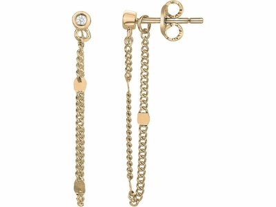 La Garçonne Diamant | Boucles d'Oreilles | Plaqué Or |  Diamants 0.030ct | 26400055