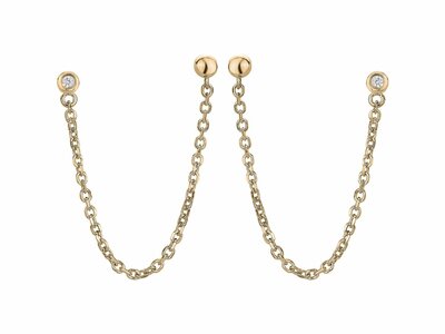 La Garçonne Diamant | Boucles d'Oreilles | Plaqué Or | Diamants 0.030ct | 26400057