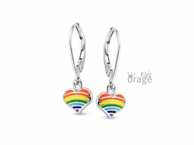 Orage Kids | Boucles d'Oreilles | Argent | Multicolore | Coeurs | K2617