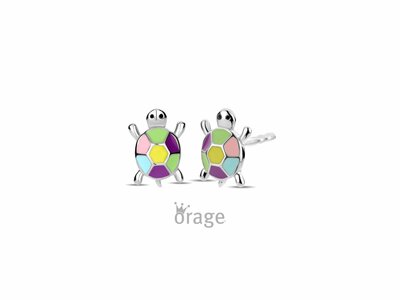 Orage Kids | Boucles d'Oreilles | Argent | Tortues | Multicolore | K2978
