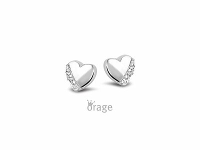 Orage Kids | Boucles d'Oreilles | Argent | Oxyde de Zirconium | Coeur | K2583