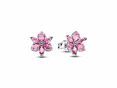 Pandora | Boucles d'Oreilles | Fleur Rose Herbier Scintillant | 292633C02