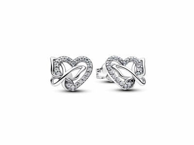 Pandora | Boucles d'Oreilles | Coeur et Papillon Entrelacés | 294476C01