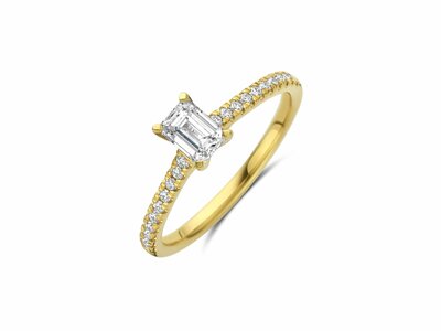 Diamants de Laboratoire | Bague | Or Jaune | Diamants de Synthèse 0.52ct IGI | 0.17ct | Lab160