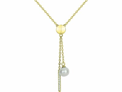 Loumya Steel | Collier | Laiton | Perle d'Eau Douce | 6mm | Oxyde de Zirconium | 76700505