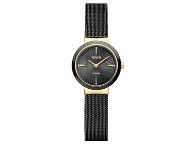 Bering | Femme | Quartz | Milanais Noir | 24mm | 10725-132
