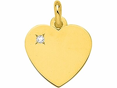 Loumya Gold "Or" | Pendentif | Or Jaune | Oxyde de Zirconium | Coeur | 16x14mm | 660090