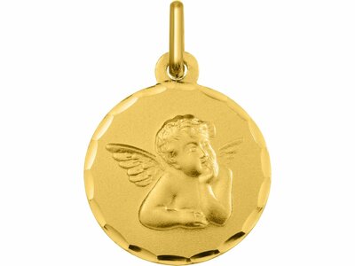 Loumya Gold "Or" | Pendentif | Or Jaune | Ange | ø14mm | Personnalisable | 9KAY3102