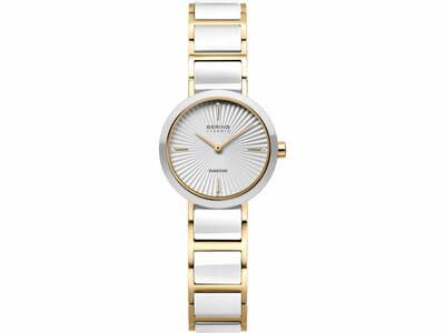 Bering | Femme | Quartz | Céramique | Blanc Doré | 25mm | 10725-758