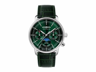 Zeppelin | Femme | Quartz | Cuir Vert | Phase de Lune | 36mm | 8635-4