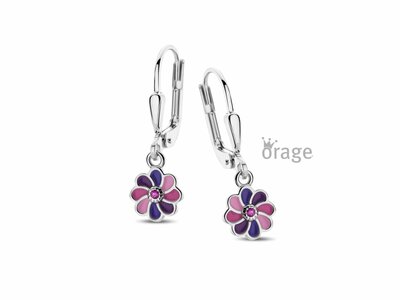 Orage Kids | Boucles d'Oreilles | Argent | Fleurs | Rose | K2923