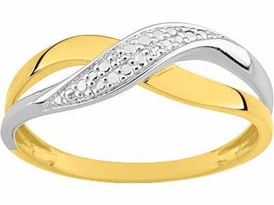 Loumya Gold "Or" | Bague | Or Bicolore 9K | Diamant 0.008ct | 0ZA041BB4