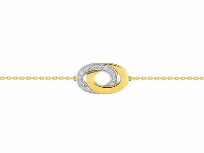 Loumya Gold "Or" | Bracelet | Or Jaune 9K | Bicolore | Diamants 0.01ct | 497299.43