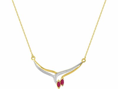 Loumya Gold "Or" | Collier | Or Jaune 9K | Bicolore | Rubis | 394018.R3