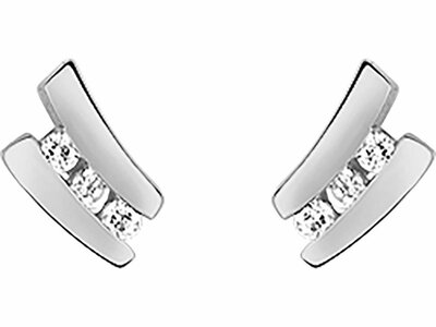 Loumya Gold "Or" | Boucles d'Oreilles | Or Blanc 9K | Oxyde de Zirconium | 29SJ61GZ