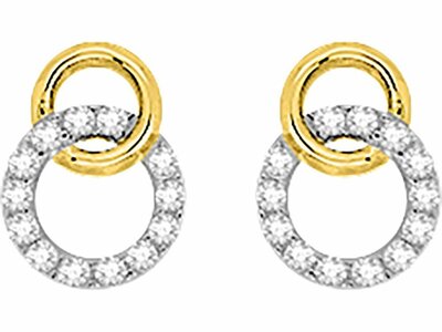 Loumya Gold "Or" | Boucles d'Oreilles | Or Jaune 9K | Bicolore | Oxyde de Zirconium |293052.Z3